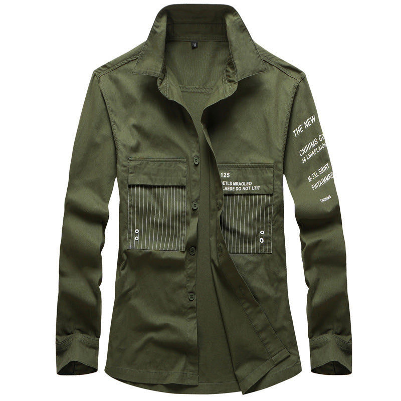 Men's stylish utility shirt with patch pockets and contrasting details Lisslune