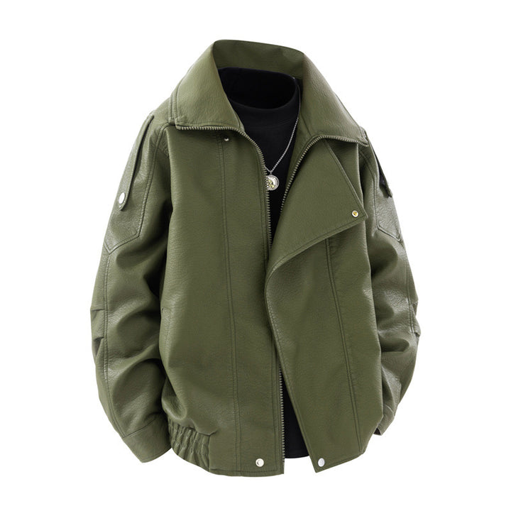 Men's Trendy Synthetic Leather Jacket Lisslune