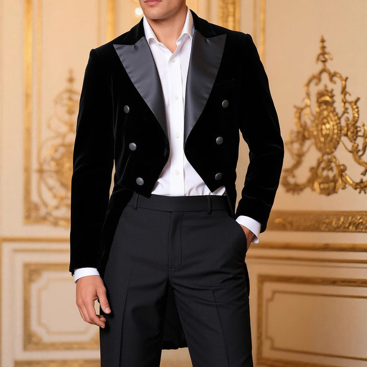 Men's elegant velvet blazer with shimmering lapels Lisslune