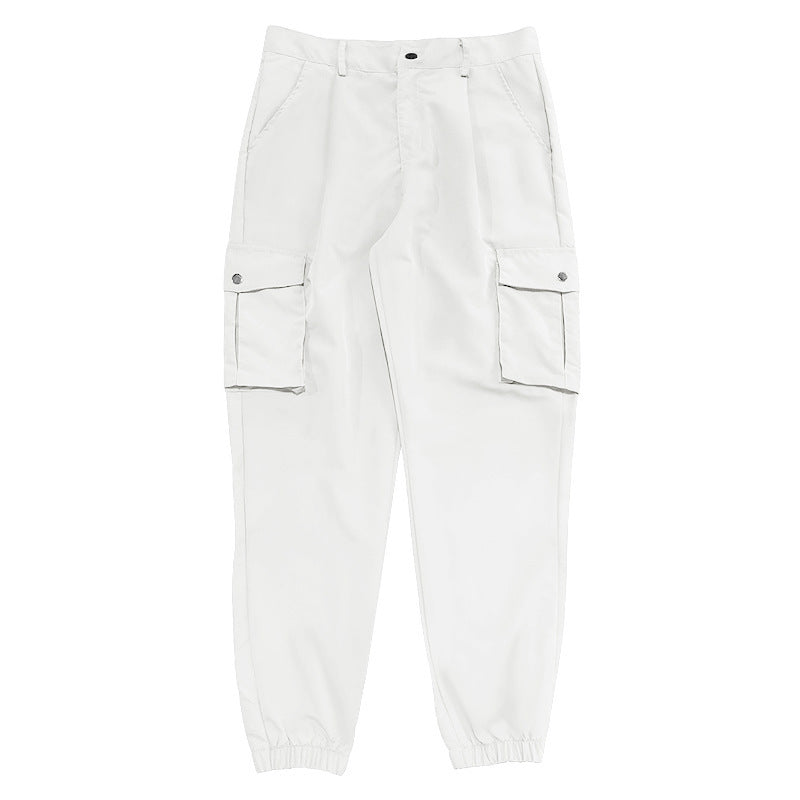 Men's cargo pants with elastic waistband and practical utility pockets Lisslune