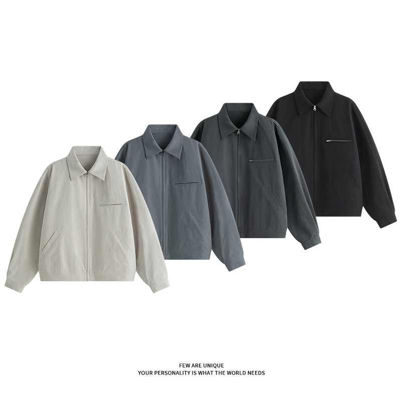 Men's casual transitional jacket with practical pockets and modern cut Lisslune