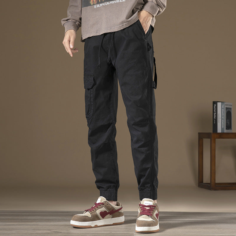 Men's cargo pants with functional pockets and elastic waistband Lisslune