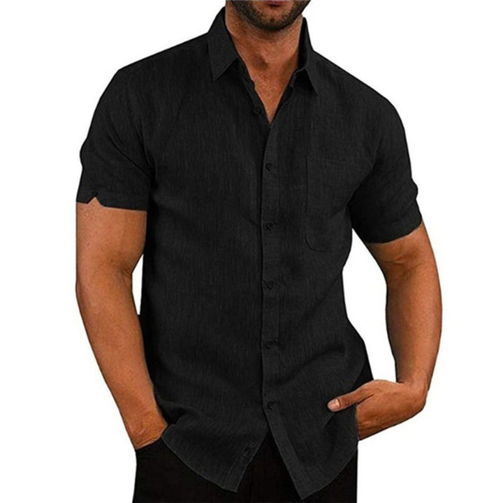 Men's short sleeve shirt made of breathable blended fabric with an elegant structure Lisslune