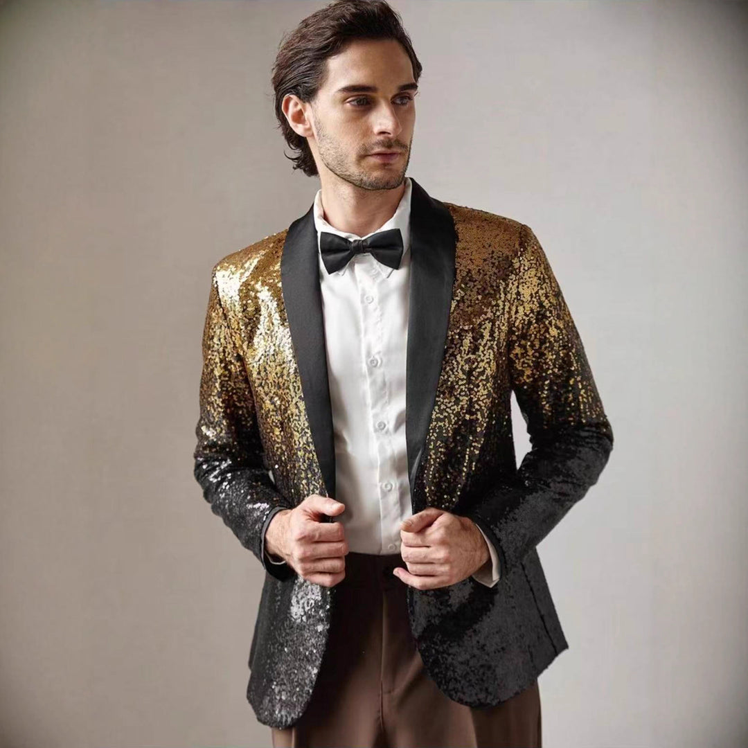 Men's Shimmering Sequin Blazer Lisslune