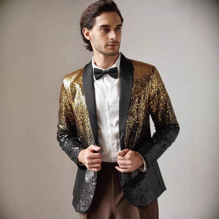 Men's Shimmering Sequin Blazer Lisslune