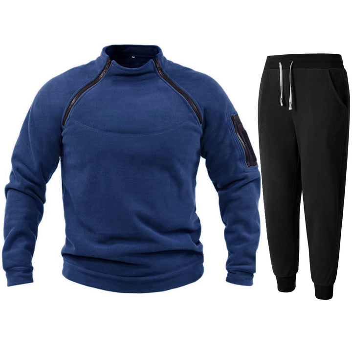 Men's functional fleece jacket with elastic sports pants Lisslune