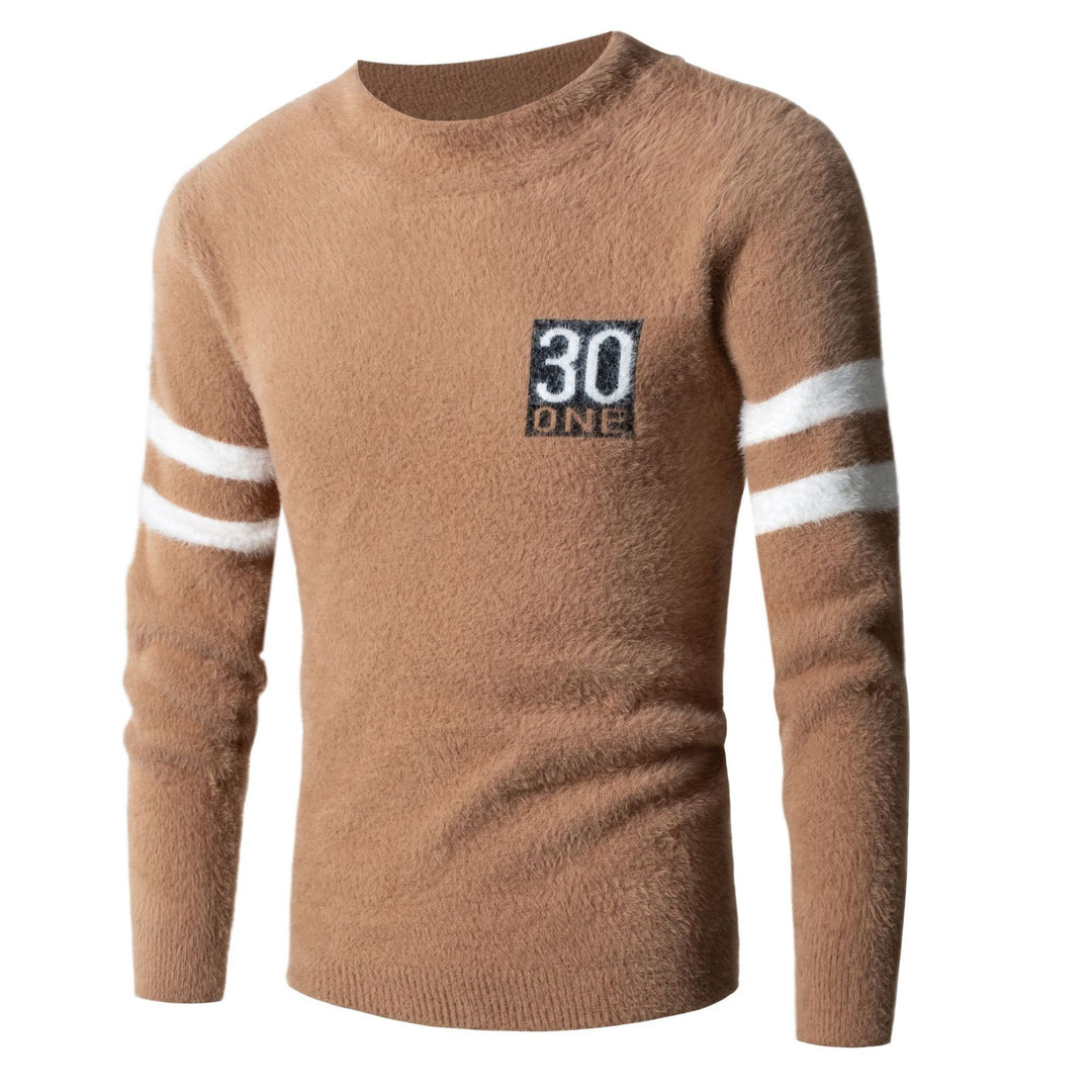 Men's sporty wool sweater with textured logo Lisslune