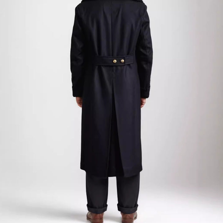 Men's luxurious long overseas collar wool coat Lisslune