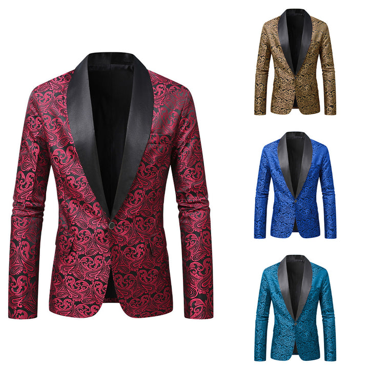 Men's elegant sequin blazer with paisley pattern Lisslune