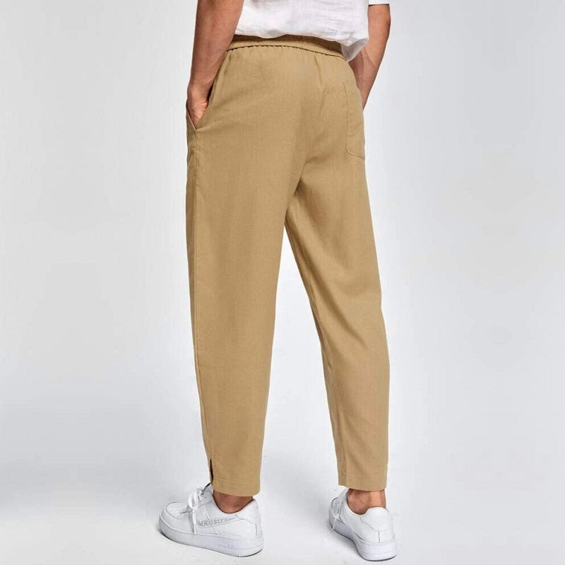 Men's fashionable casual leisure pants with drawstring Lisslune