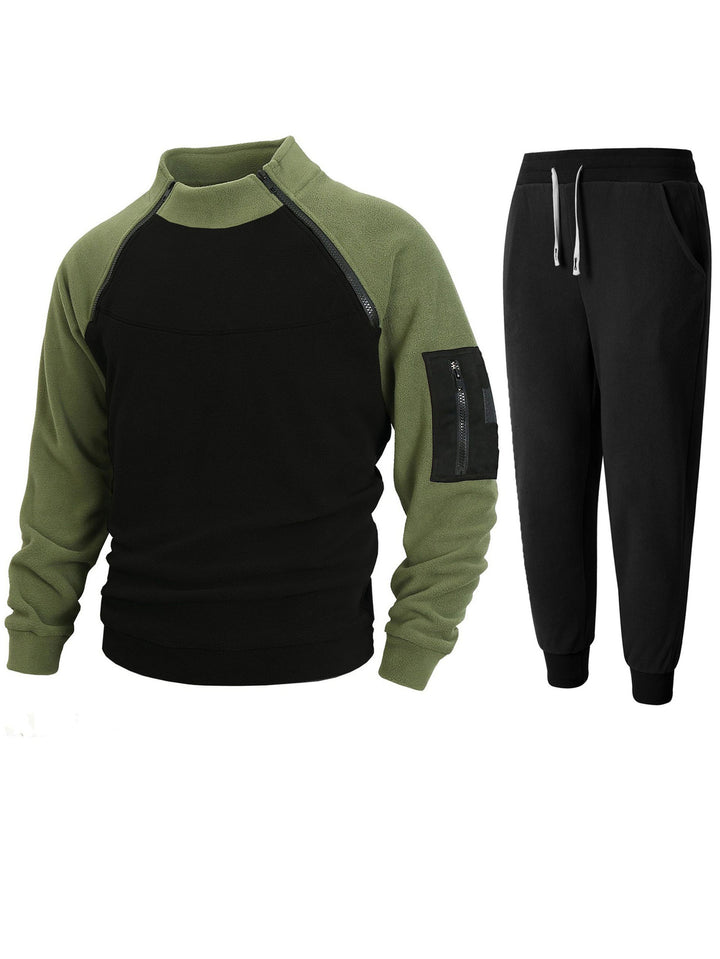 Men's sporty top with functional zipper and comfortable jogging pants Lisslune