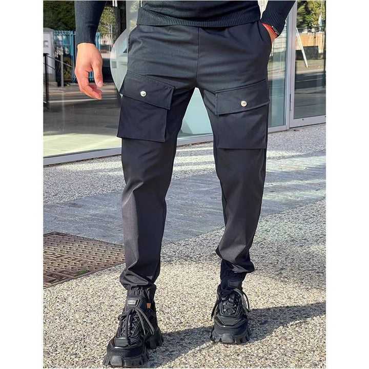Men's cargo pants with many pockets and elastic cuffs Lisslune