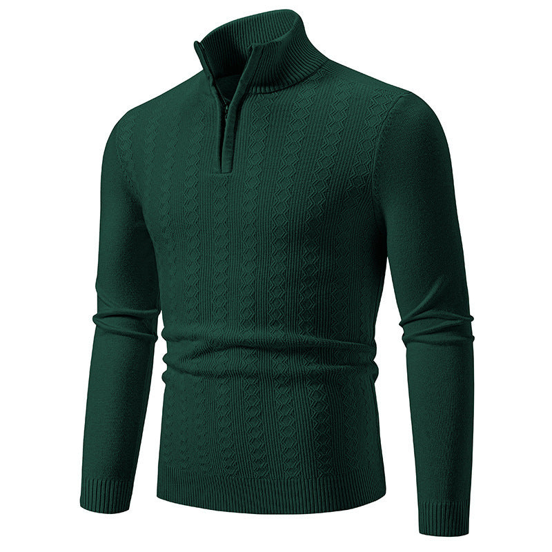 Men's Fashionable Turtleneck Sweater with Elegant Structural Pattern Lisslune