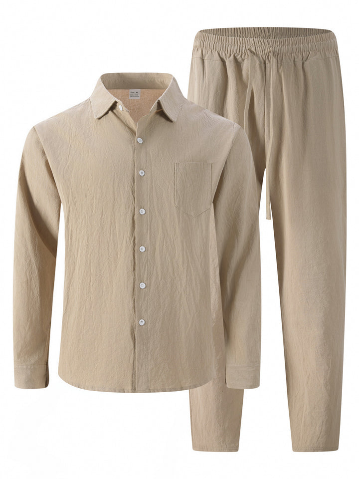 Men's casual pajamas set made of breathable material with elegant design Lisslune