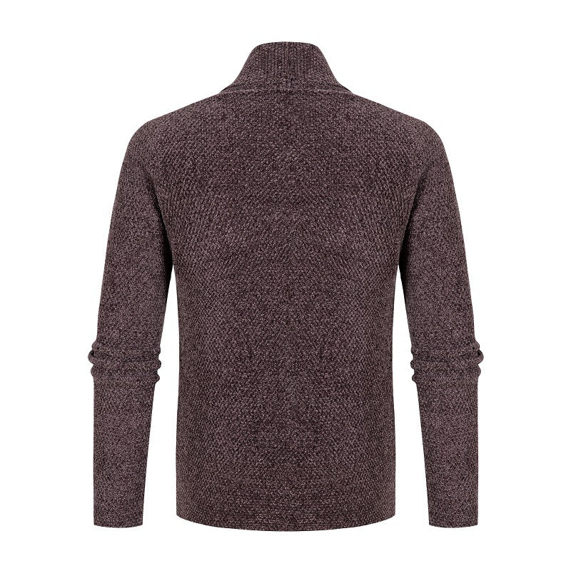 Men's cardigan with modern shawl collar and fine textured pattern Lisslune