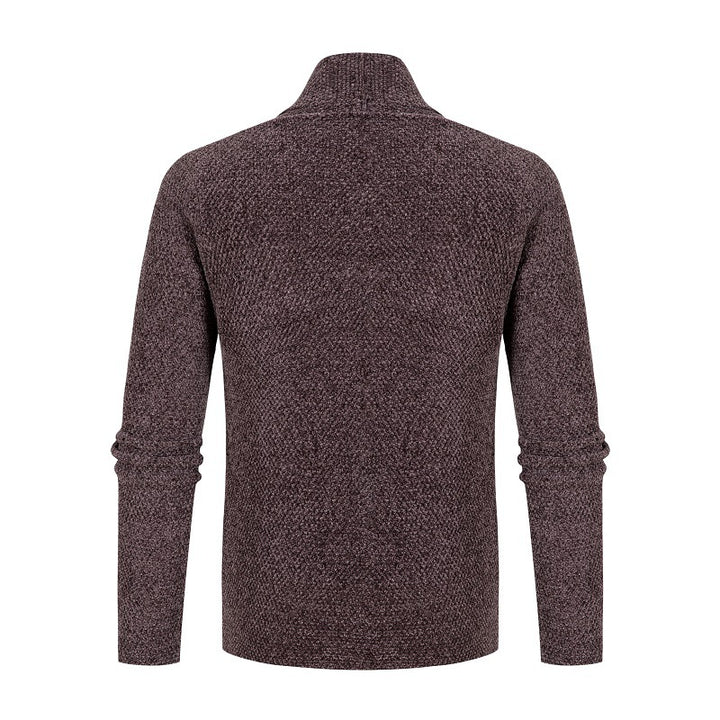 Men's cardigan with modern shawl collar and fine textured pattern Lisslune