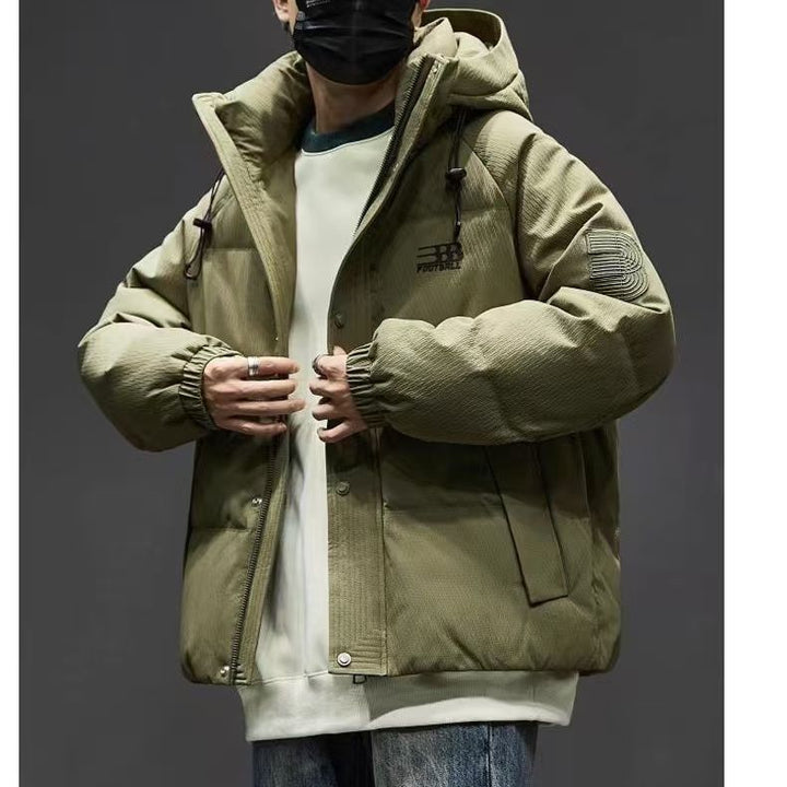 Men's Quilted Winter Jacket with Practical Hood and Durable Outer Material Lisslune