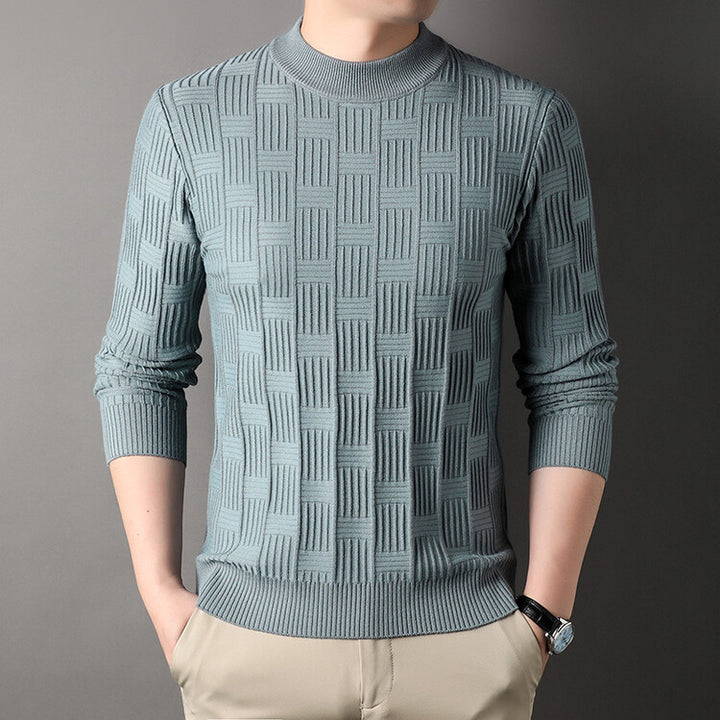 Men's fine-knit sweater with modern structure design Lisslune