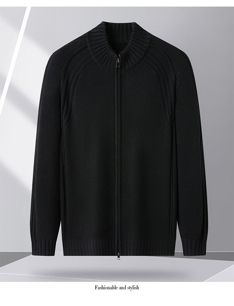 Men's zip-up cardigan with high collar Lisslune