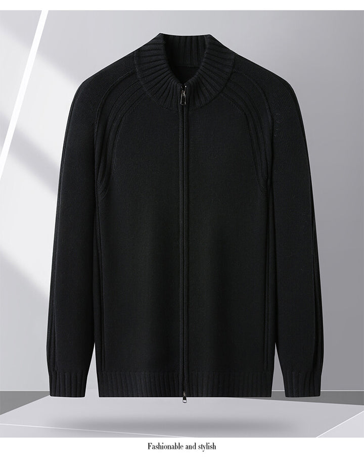 Men's zip-up cardigan with high collar Lisslune