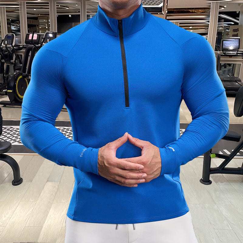 Men's long-sleeved sports top with half zipper Lisslune