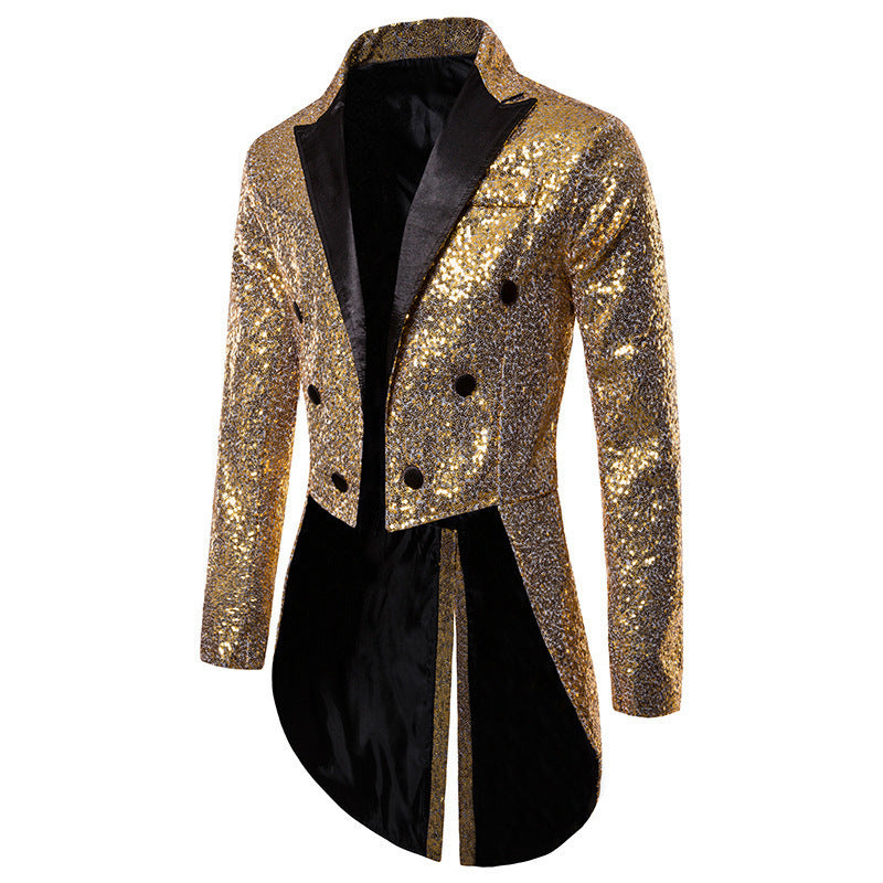 Men's glittering tuxedo jacket with elegant cut and shimmering sequins Lisslune
