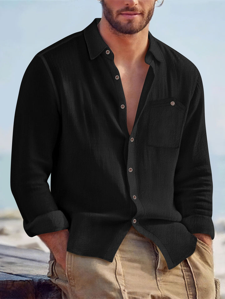 Men's casual shirt with a relaxed fit and practical chest pocket Lisslune