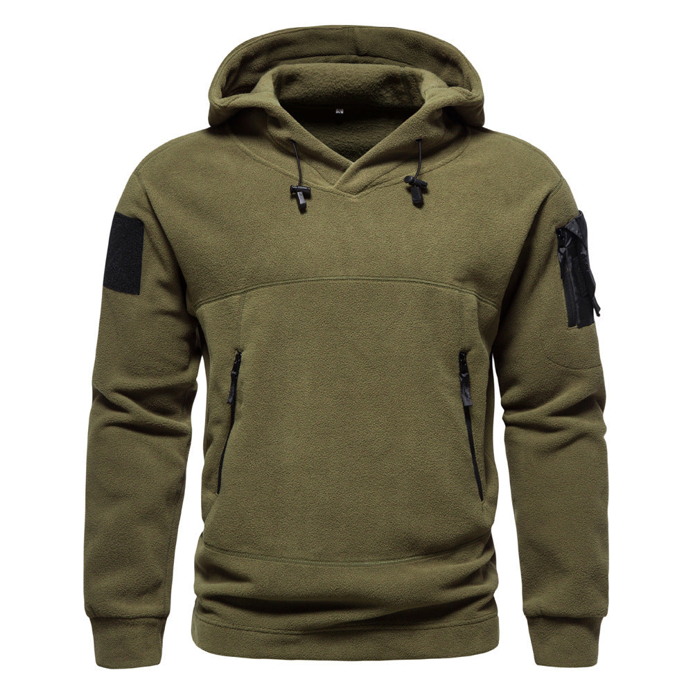 Men's modern fleece hoodie with strategically placed zip pockets Lisslune