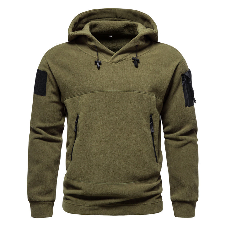 Men's modern fleece hoodie with strategically placed zip pockets Lisslune