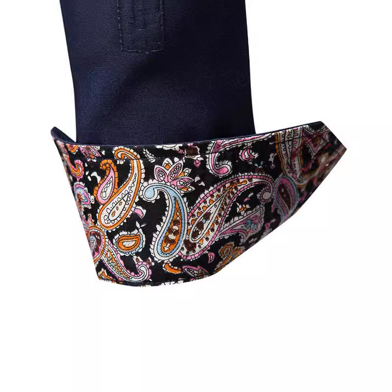 Men's long-sleeve shirt with modern paisley pattern and exclusive details Lisslune