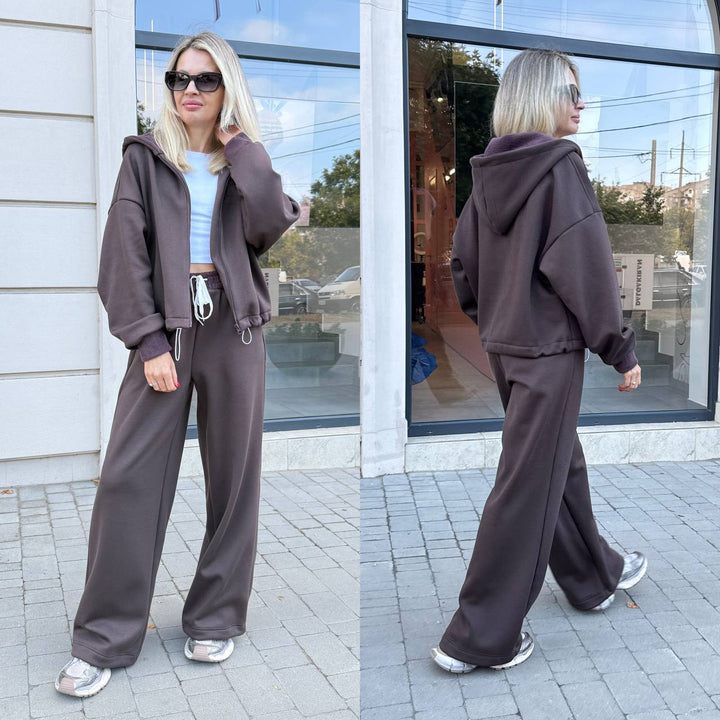 Women's Oversized Hoodie and Wide Pants Set Lisslune