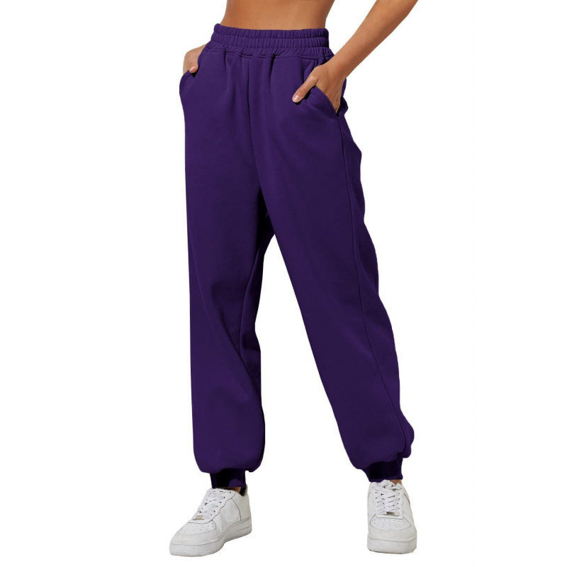 Women's jogging pants with elastic waistband and side pockets Lisslune