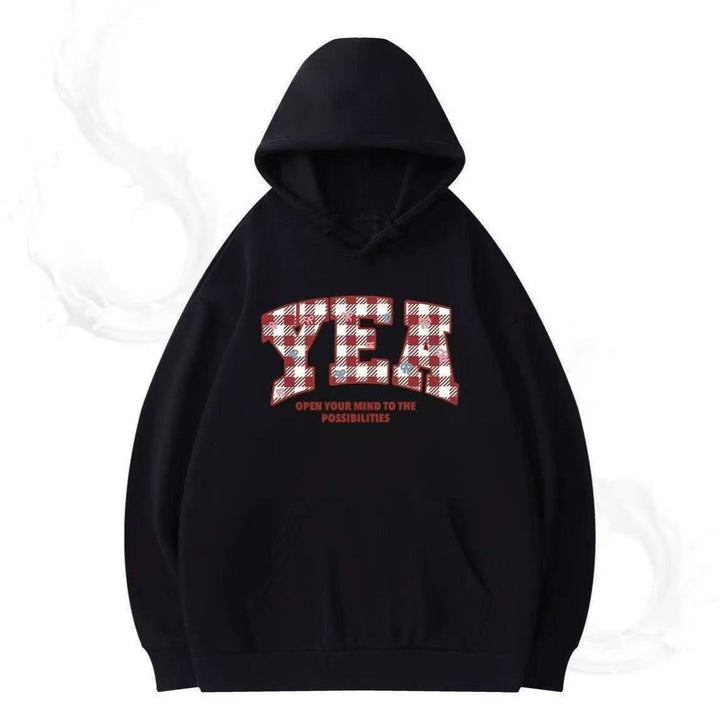 Women's Oversized Hooded Sweatshirt with Creative Writing Lisslune