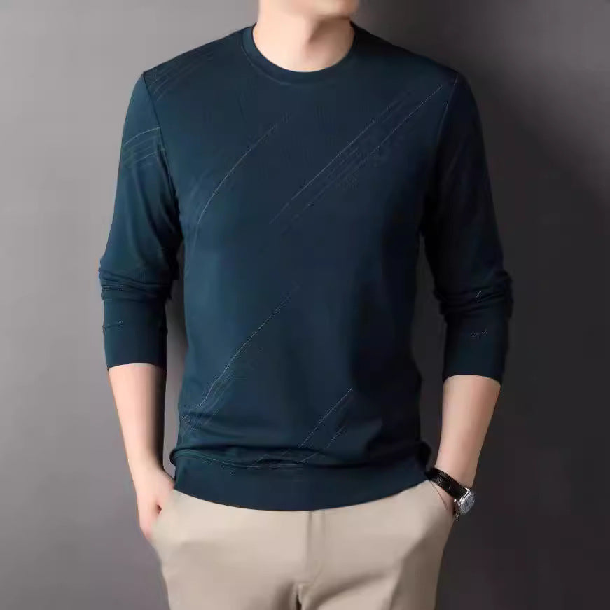 Men's sporty long-sleeve shirt with modern textured design Lisslune