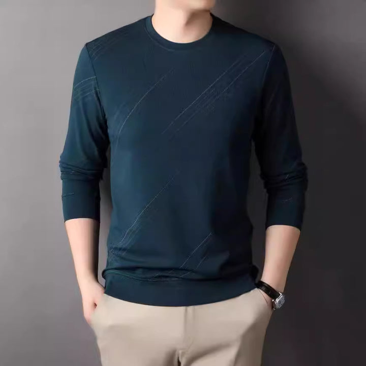Men's sporty long-sleeve shirt with modern textured design Lisslune