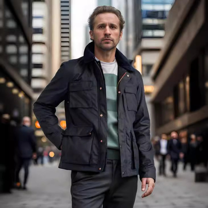Men's functional utility jacket with practical pockets Lisslune