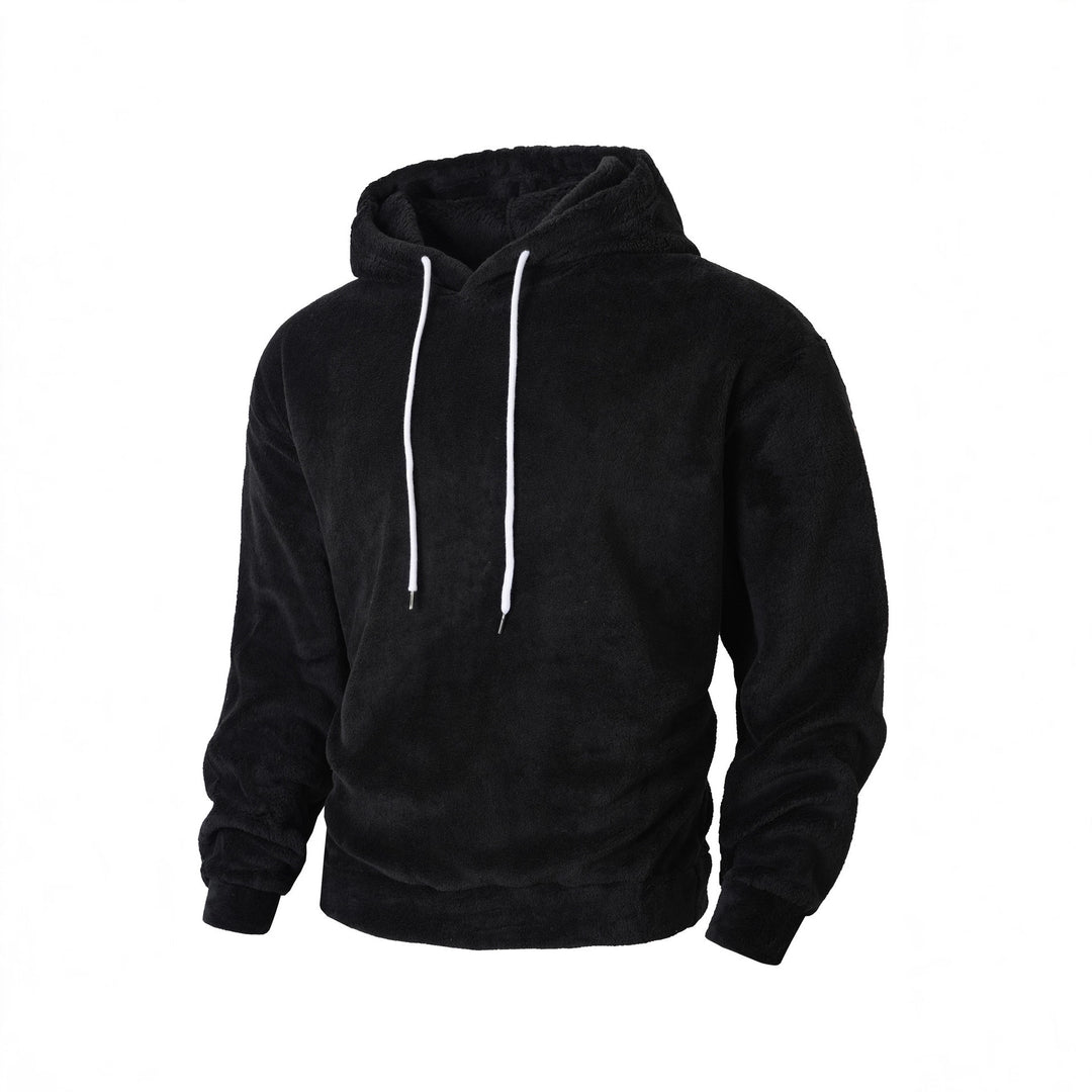 Men's cozy fleece hoodie with sporty cut and adjustable drawstring Lisslune