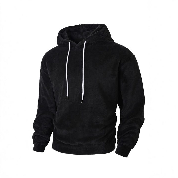 Men's cozy fleece hoodie with sporty cut and adjustable drawstring Lisslune