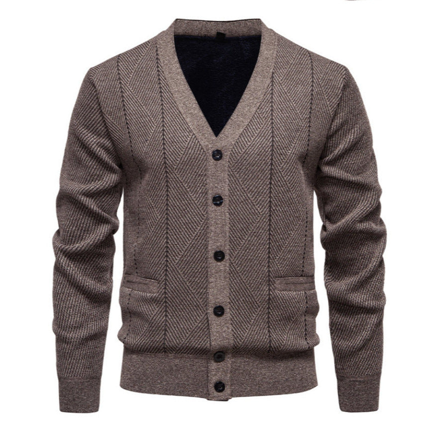 Men's fashionable cardigan with unique diamond pattern Lisslune