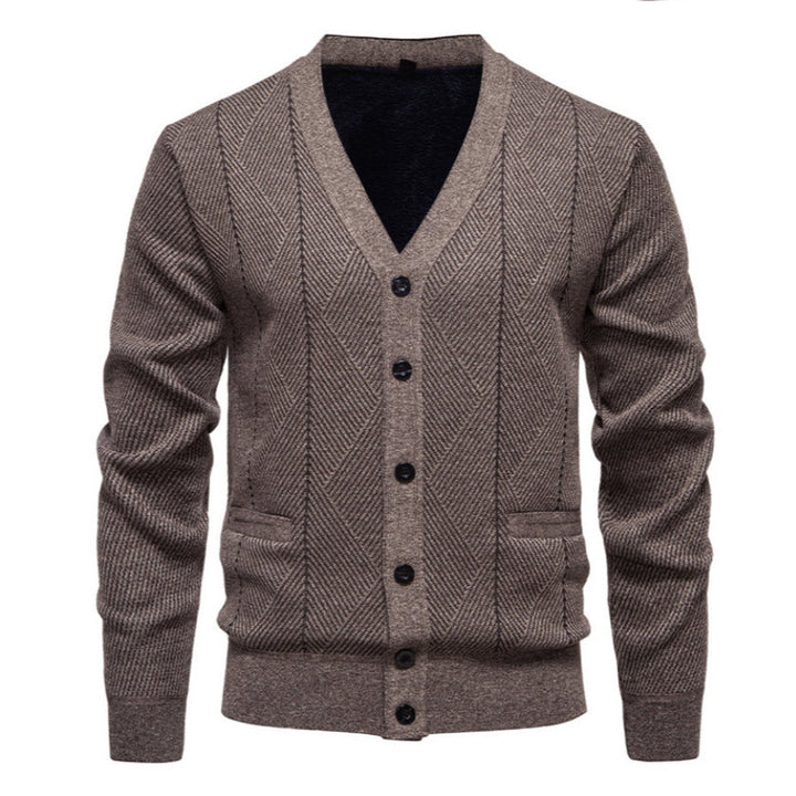 Men's fashionable cardigan with unique diamond pattern Lisslune