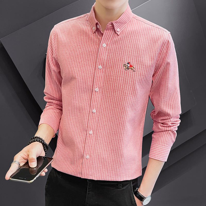 Men's checked leisure shirt with elegant standing collar Lisslune