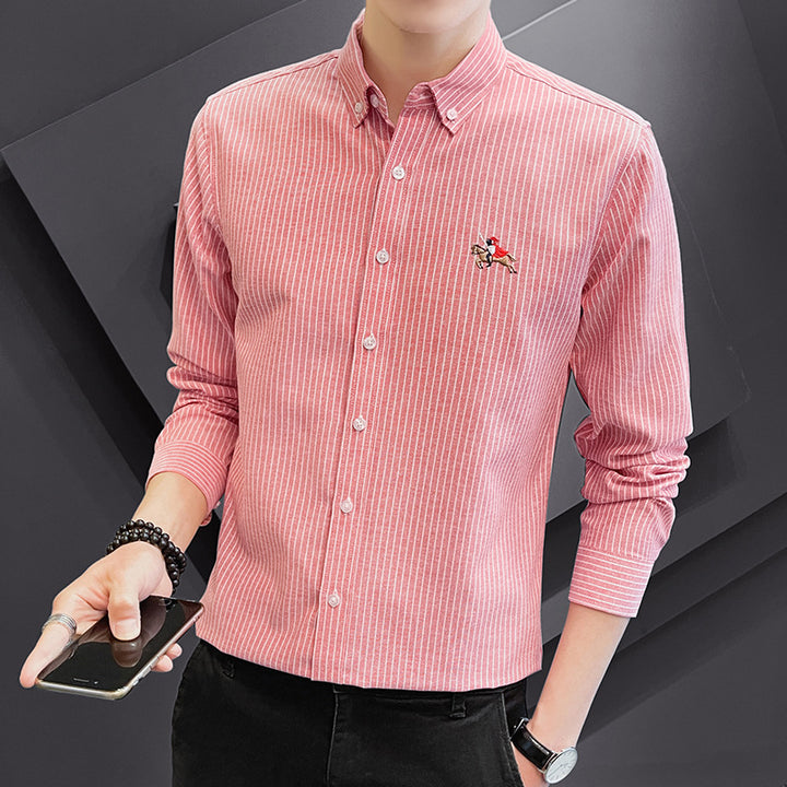 Men's checked leisure shirt with elegant standing collar Lisslune