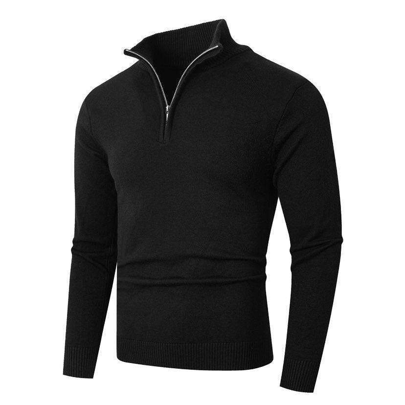 Men's knit sweater with modern standing collar and high-quality zipper Lisslune