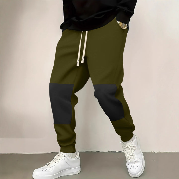 Men's elegant sports pants with modern color block elements Lisslune