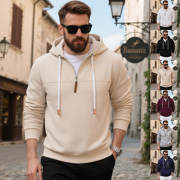 Men's casual hoodie with high-quality fleece and modern zipper Lisslune