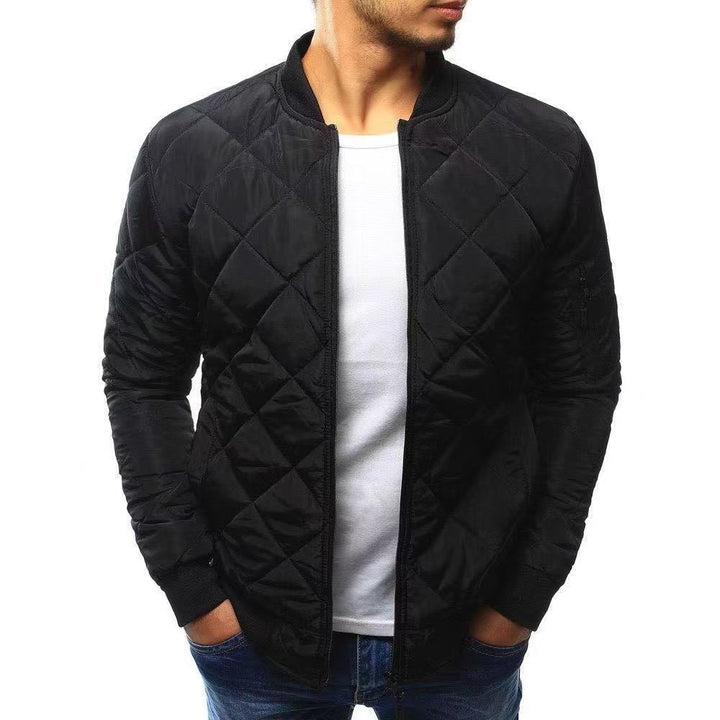Men's quilted transitional jacket with high collar and side pockets Lisslune