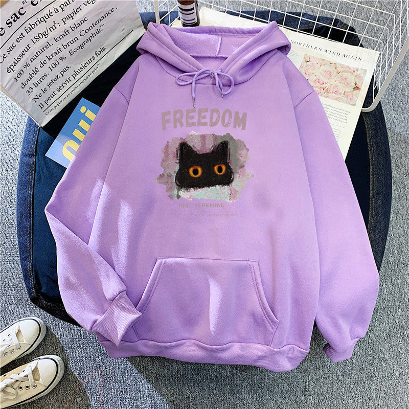 Women's hoodie with creative cat design Lisslune