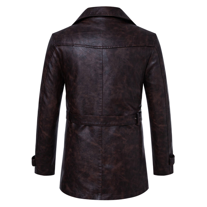 Men's stylish synthetic leather jacket with side zipper and stylish stand-up collar Lisslune