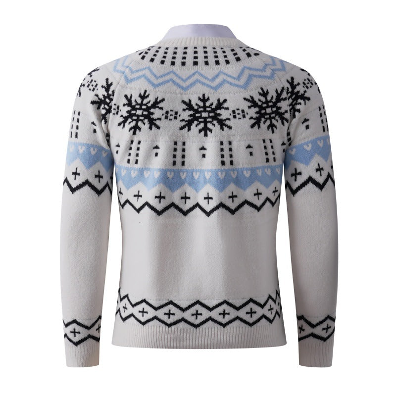 Men's stylish knit sweater with creative snow pattern Lisslune