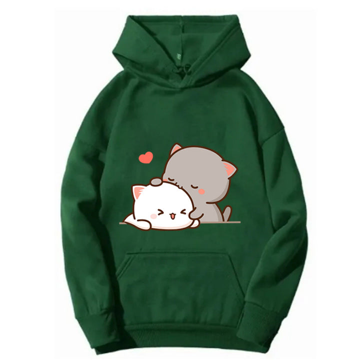 Women's hooded sweatshirt with cute cat design Lisslune